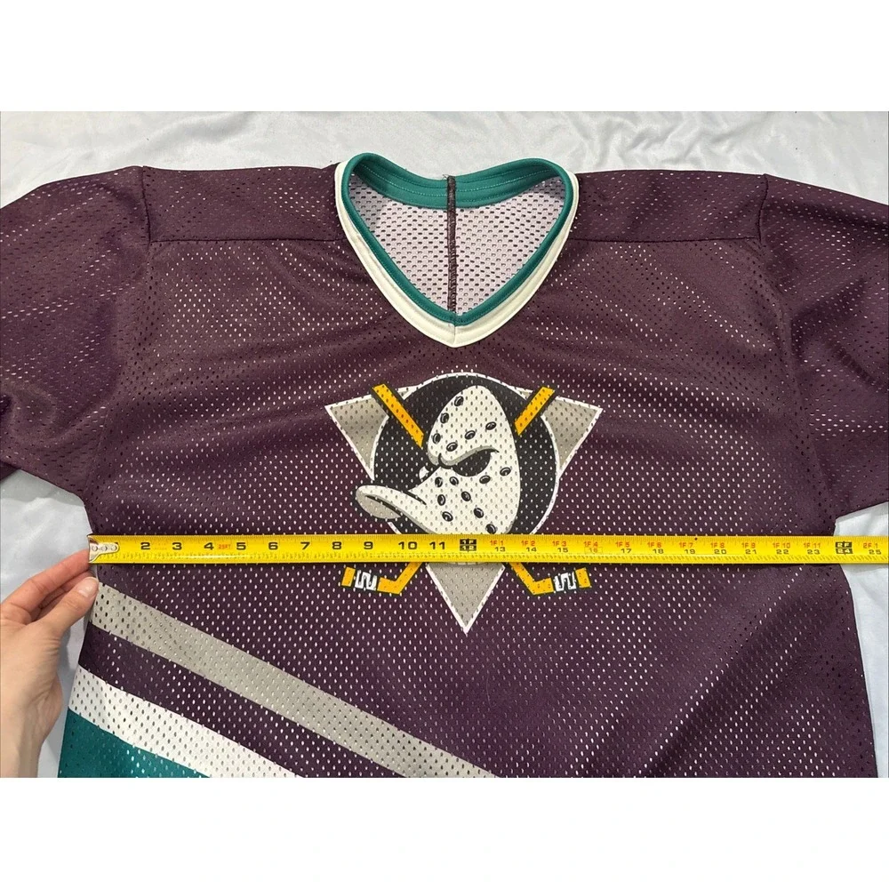 Vintage Disney Anaheim Mighty Ducks Large CCM Mesh Hockey Shirt 1993